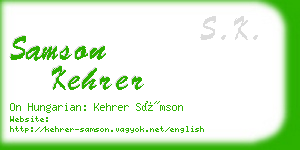 samson kehrer business card